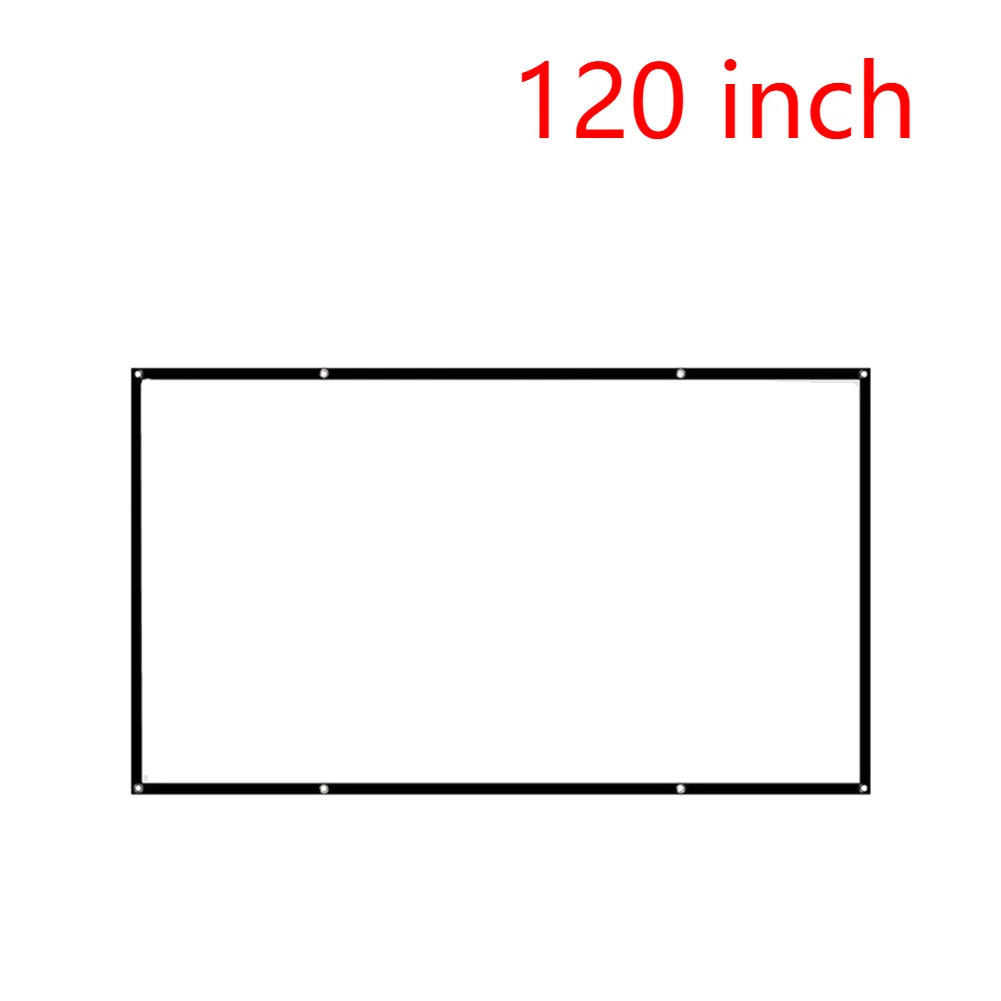 16:9 Simple Projector Curtain Portable HD Display Screen Home Cinema Theater Movie Projection Curtain For Home Outdoor 60-150inc