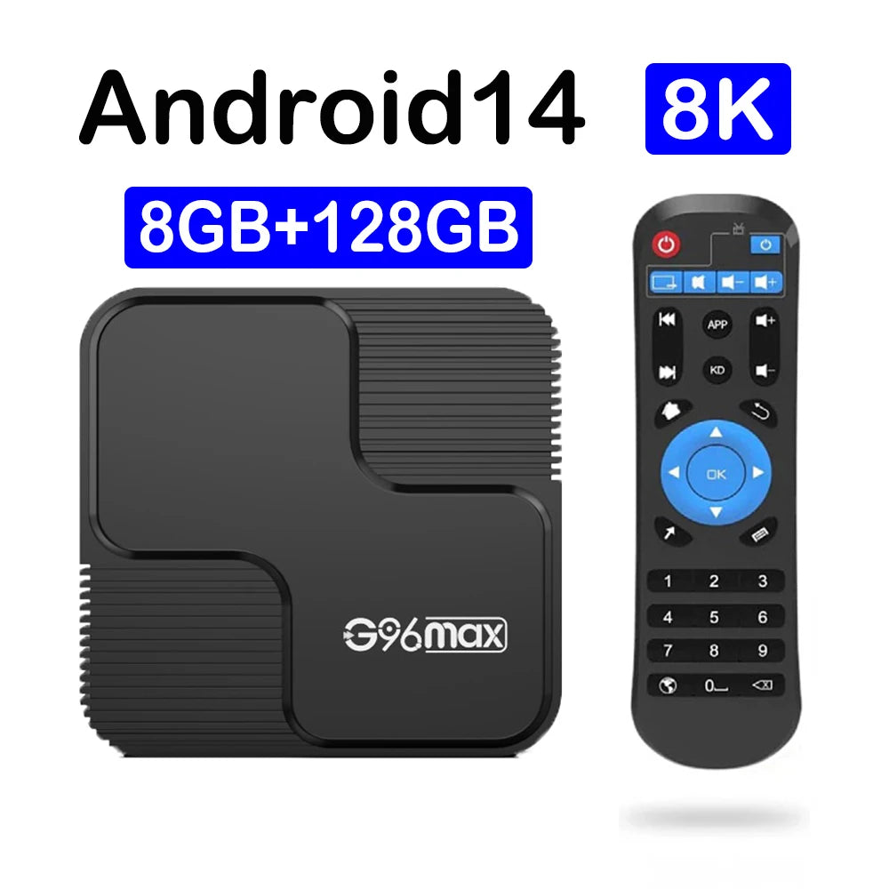 Smart TV Box G96 Max Android 14 Allwinner H618 Support Dual Band Wifi 2.4G 5G Wifi6 AV1 8K 8GB 32GB 64GB 128GB ATV Media Player