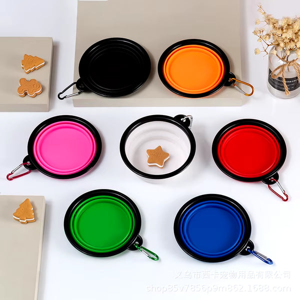 350/1000Ml Large Collapsible Dog Pet Folding Silicone Bowl Outdoor Travel Portable Puppy Food Container Feeder Dish Bowl